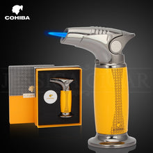 Load image into Gallery viewer, COHIBA Luxury Table Torch Lighter Windproof Butane Gas Jet Gift